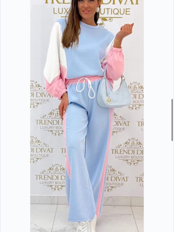 Σετ φόρμας παντελόνι με μπλούζα τρίχρωμη