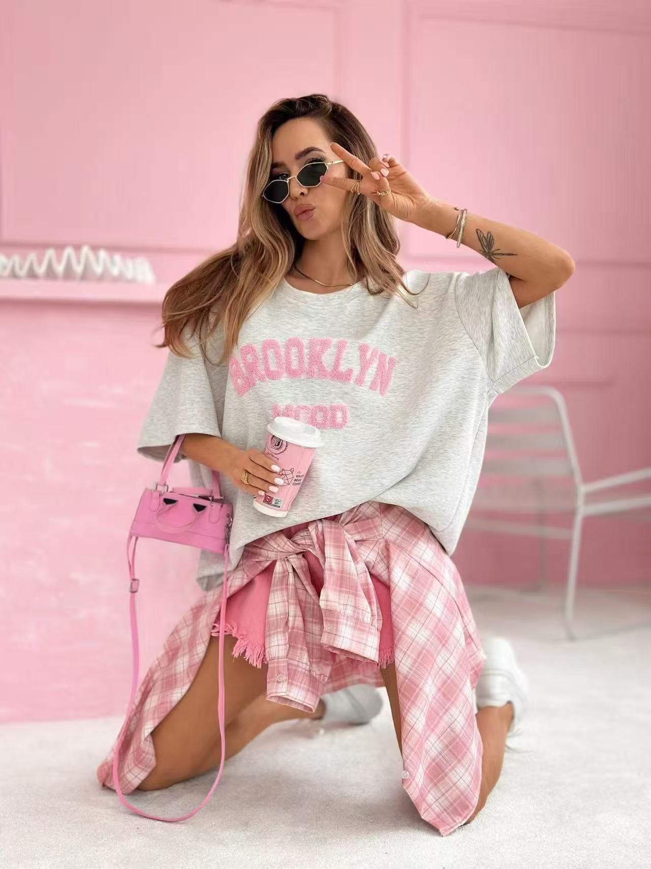 Μπλούζα oversized με στάμπα